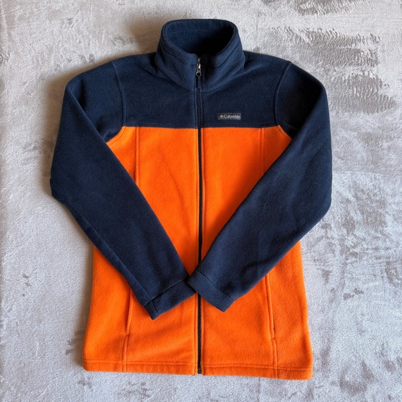 Columbia Other - Columbia Kids XL 18-20 Fleece Jacket Orange Navy Blue Full Zip XB1107 1720841